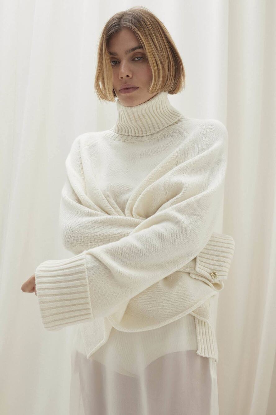 NWT NakedCashmere Gia cashmere sweater ECRU M Made in Italy